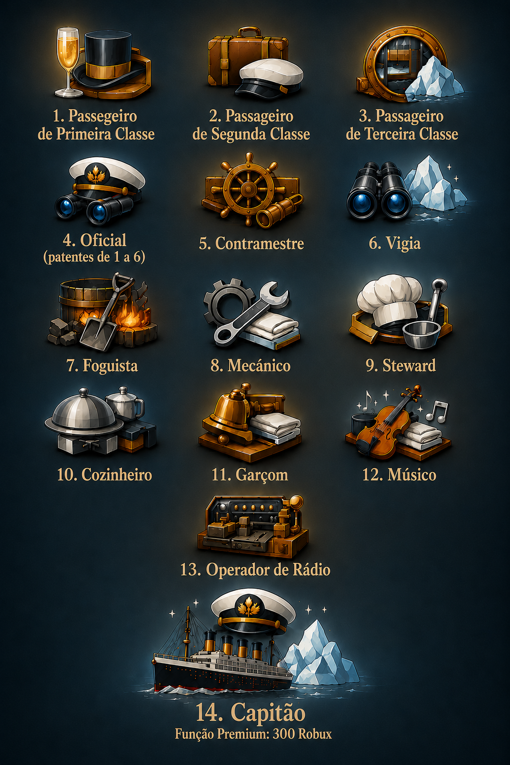 14 papéis. 14 formas de sobreviver.